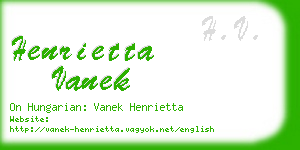 henrietta vanek business card